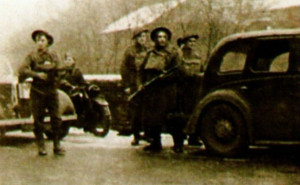 The Home Guard check traffic in North Derbyshire in 1941.