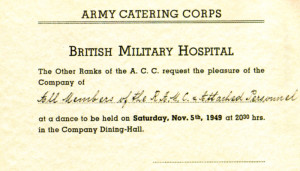 A dance invitation of 1949.