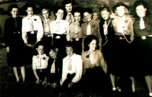 Left: Edna Brice stands in the middle of the back row with her wartime St.John’s Guide Company. Left: Edna Brice stands in the middle of the back row with her wartime St.John’s Guide Company.