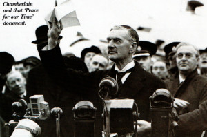 Chamberlain and that ‘Peace for our Time’ document. Photo: Hulton Getty Picture Library
