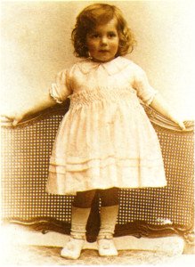 Rosemary Young at Richmond, wearing that pink silk smocked dress on the day she visited Kew Gardens in 1922.