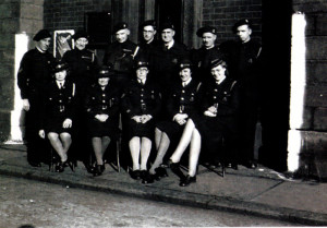 The A2 Wardens' Post at Werneth, Oldham. Too ashamed to appear in the picture, ‘Leslie' took the picture: his shadow can just be seen at the bottom.