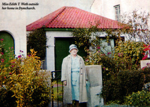 Miss Edith T. Weth outside her home in Dymchurch