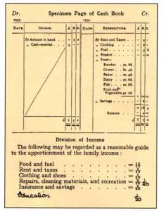 As well as all the other chores, the 1930s’ housewife was expected to be a mini- Chancellor as well!