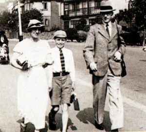 Peter Pitt and his parents on their way to the beach at Leigh-on-Sea in 1936. The picture was taken by a street photographer.