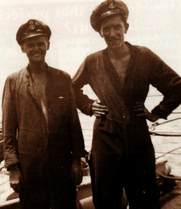 Eddie (right) with fellow ERA Derek Youngman, in 1956