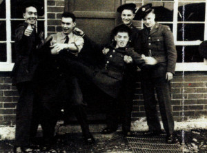 A bit of a lark - Maurice (second from left) made some good friends as an RAF National Serviceman.