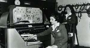 “Morning, Campers!”Mary-Rose Benton prepares to relay information to holidaymakersfrom Filey’s Radio Butlin. The camp on the Yorkshire coast was closed some time ago and is awaiting development plans.