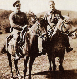 Ernest Purdy (right) with a Partisan during their time setting up resistance groups in German-occupied Hungary.