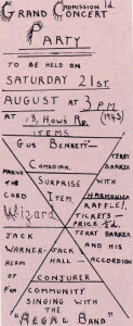 Put it up in lights! This is the endearingly-scribbled wartime programme for one of James Skinner's concept parties - a surprising variety of acts for one young lad!