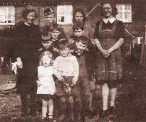 The writer and wartime refugee Pat in front, with his three brothers behind.