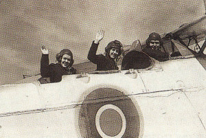 The author is the middle one waving from the cockpit of this Swordfish aircraft at RNAS Dartmouth, Nova Scotia, in 1944.