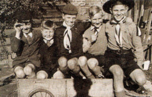 Childhood days remembered: from left are Mickey Prescott, Johnny Rowden, the author, Maurice Rowden and the author’s brother Bill.