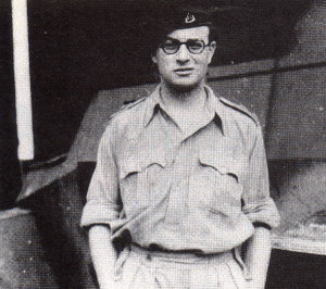 Captain Peter Marchant, Fifth Reconnaissance Regiment, Armoured Division, pictured while on active service in Italy.