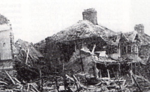 Only rubble remains where once fine houses stood. This was the sight that greeted the Finch family - as photographed on the morning after their night’s ordeal.