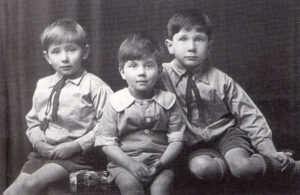 Happy days — these three fine-looking boys are (from left) Hamish, David and John Symon.