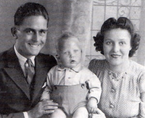 John and Grace Cole with their fust born, Martin, in 1943.