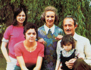 Another family snapshot in front of the old willow tree, with the writer on the left, at the back.