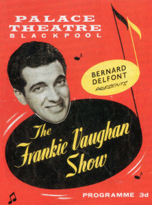 The 1961 programme for Bernard Frankie Vaughan Show at the Palace Theatre, Blackpool.