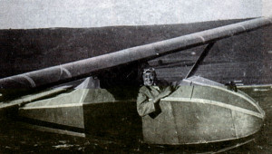 Left: Reg in Grunau Baby II glider, Dunstable, June 1939